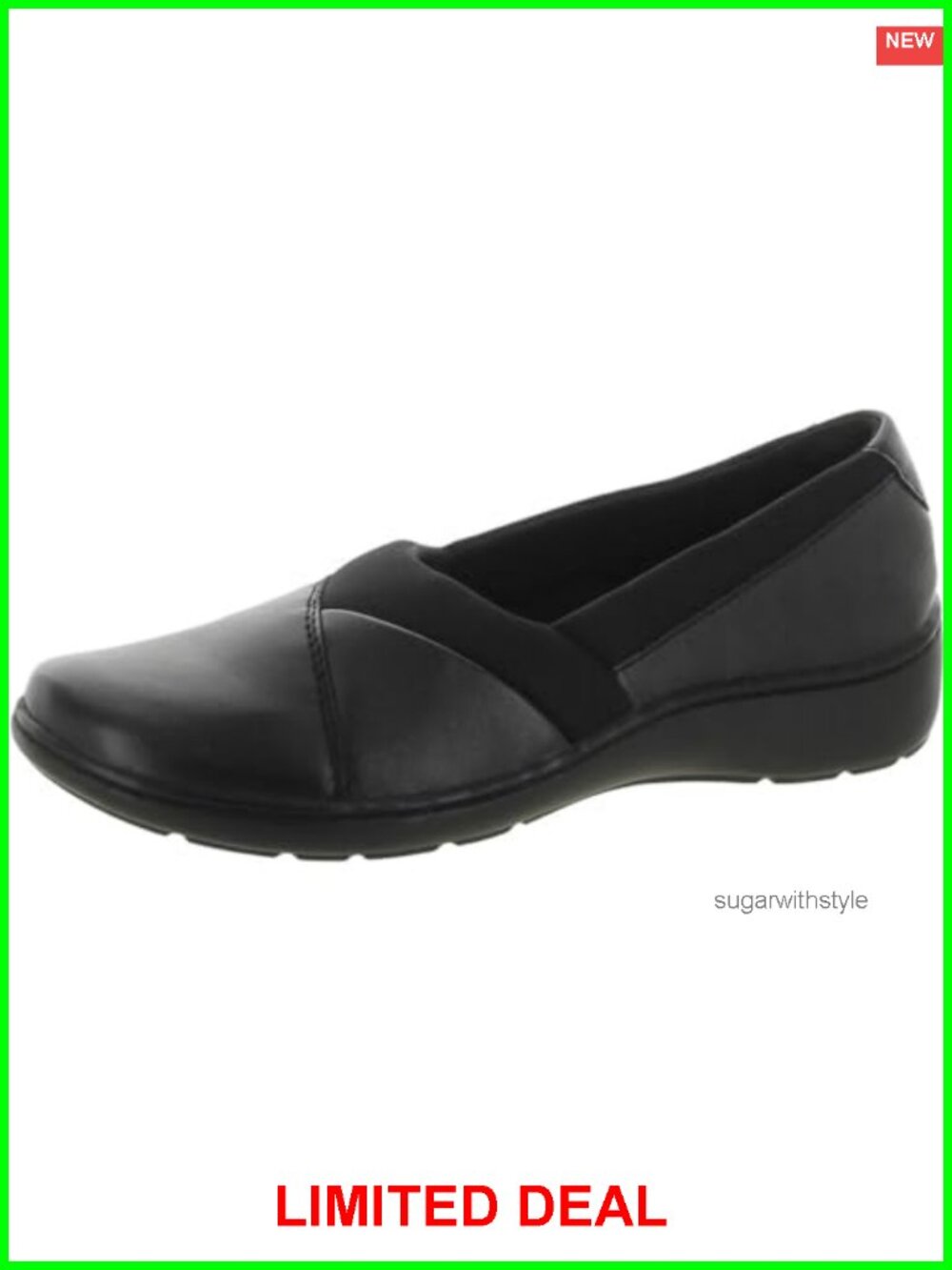 Cora Charm Faux Leather Slip-On Loafers Almond Toe Cushioned Insole